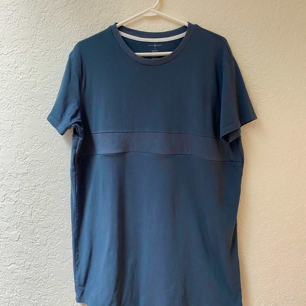 MoveMama Slate Blue Nursing T-Shirt Dress